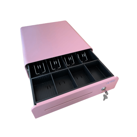 ลิ้นชักเก็บเงิน EASYPRINT รุ่น CD-335 สีชมพู 4 ช่องธนบัตรขนาดใหญ่ 4 ช่องเหรียญ RJ11 12/24V_4